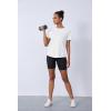 imageBlingfit Workout Tops for Women Short Sleeve Yoga Shirts Sports Gym Tshirts Quick Drying Running Top UPF 80 Sun ProtectionBblackwhitegray Green