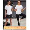 imageBlingfit Workout Tops for Women Short Sleeve Yoga Shirts Sports Gym Tshirts Quick Drying Running Top UPF 80 Sun ProtectionBblackwhitelight Pink