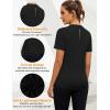 imageBlingfit Workout Tops for Women Short Sleeve Yoga Shirts Sports Gym Tshirts Quick Drying Running Top UPF 80 Sun ProtectionBlackwhitegraygreen