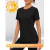 imageBlingfit Workout Tops for Women Short Sleeve Yoga Shirts Sports Gym Tshirts Quick Drying Running Top UPF 80 Sun ProtectionBlackwhitegraygreen