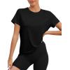 imageBlingfit Workout Tops for Women Short Sleeve Yoga Shirts Sports Gym Tshirts Quick Drying Running Top UPF 80 Sun ProtectionBlackwhitegraygreen