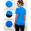 imageBlingfit Workout Tops for Women Short Sleeve Yoga Shirts Sports Gym Tshirts Quick Drying Running Top UPF 80 Sun ProtectionBlue