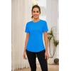 imageBlingfit Workout Tops for Women Short Sleeve Yoga Shirts Sports Gym Tshirts Quick Drying Running Top UPF 80 Sun ProtectionBlue