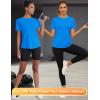 imageBlingfit Workout Tops for Women Short Sleeve Yoga Shirts Sports Gym Tshirts Quick Drying Running Top UPF 80 Sun ProtectionBlue