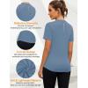 imageBlingfit Workout Tops for Women Short Sleeve Yoga Shirts Sports Gym Tshirts Quick Drying Running Top UPF 80 Sun ProtectionGray Blue