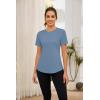 imageBlingfit Workout Tops for Women Short Sleeve Yoga Shirts Sports Gym Tshirts Quick Drying Running Top UPF 80 Sun ProtectionGray Blue