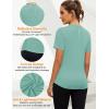 imageBlingfit Workout Tops for Women Short Sleeve Yoga Shirts Sports Gym Tshirts Quick Drying Running Top UPF 80 Sun ProtectionGray Green