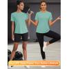 imageBlingfit Workout Tops for Women Short Sleeve Yoga Shirts Sports Gym Tshirts Quick Drying Running Top UPF 80 Sun ProtectionGray Green