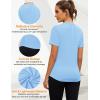 imageBlingfit Workout Tops for Women Short Sleeve Yoga Shirts Sports Gym Tshirts Quick Drying Running Top UPF 80 Sun ProtectionLight Bluelight Pink