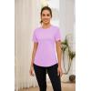 imageBlingfit Workout Tops for Women Short Sleeve Yoga Shirts Sports Gym Tshirts Quick Drying Running Top UPF 80 Sun ProtectionLight Gray Purple