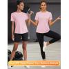imageBlingfit Workout Tops for Women Short Sleeve Yoga Shirts Sports Gym Tshirts Quick Drying Running Top UPF 80 Sun ProtectionLight Pink