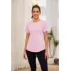 imageBlingfit Workout Tops for Women Short Sleeve Yoga Shirts Sports Gym Tshirts Quick Drying Running Top UPF 80 Sun ProtectionLight Pink