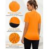 imageBlingfit Workout Tops for Women Short Sleeve Yoga Shirts Sports Gym Tshirts Quick Drying Running Top UPF 80 Sun ProtectionOrange