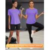 imageBlingfit Workout Tops for Women Short Sleeve Yoga Shirts Sports Gym Tshirts Quick Drying Running Top UPF 80 Sun ProtectionPurple