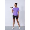 imageBlingfit Workout Tops for Women Short Sleeve Yoga Shirts Sports Gym Tshirts Quick Drying Running Top UPF 80 Sun ProtectionPurple