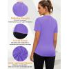 imageBlingfit Workout Tops for Women Short Sleeve Yoga Shirts Sports Gym Tshirts Quick Drying Running Top UPF 80 Sun ProtectionPurple