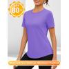 imageBlingfit Workout Tops for Women Short Sleeve Yoga Shirts Sports Gym Tshirts Quick Drying Running Top UPF 80 Sun ProtectionPurple