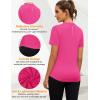imageBlingfit Workout Tops for Women Short Sleeve Yoga Shirts Sports Gym Tshirts Quick Drying Running Top UPF 80 Sun ProtectionRose Red