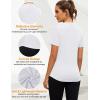 imageBlingfit Workout Tops for Women Short Sleeve Yoga Shirts Sports Gym Tshirts Quick Drying Running Top UPF 80 Sun ProtectionWhite