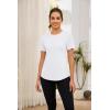 imageBlingfit Workout Tops for Women Short Sleeve Yoga Shirts Sports Gym Tshirts Quick Drying Running Top UPF 80 Sun ProtectionWhite