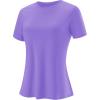 imageBlingfit Workout Tops for Women Short Sleeve Yoga Shirts Sports Gym Tshirts Quick Drying Running Top UPF 80 Sun ProtectionPurple