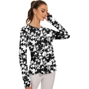 imageBlingfit Womens Workout Tops Long Sleeve Running Hiking Athletic Gym Shirts Lightweight UPF50 UV Rash Guard Sun ProtectionWbab