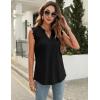 imageBlingfit Womens V Neck Guipure Lace Tank Tops Sleeveless Dressy Blouses Summer Casual SolidFloral Tunic ShirtsAbalck