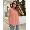imageBlingfit Womens V Neck Guipure Lace Tank Tops Sleeveless Dressy Blouses Summer Casual SolidFloral Tunic ShirtsAcoral Pink