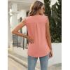 imageBlingfit Womens V Neck Guipure Lace Tank Tops Sleeveless Dressy Blouses Summer Casual SolidFloral Tunic ShirtsAcoral Pink