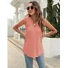 imageBlingfit Womens V Neck Guipure Lace Tank Tops Sleeveless Dressy Blouses Summer Casual SolidFloral Tunic ShirtsAcoral Pink
