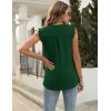 imageBlingfit Womens V Neck Guipure Lace Tank Tops Sleeveless Dressy Blouses Summer Casual SolidFloral Tunic ShirtsAgreen