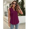 imageBlingfit Womens V Neck Guipure Lace Tank Tops Sleeveless Dressy Blouses Summer Casual SolidFloral Tunic ShirtsApurple Red