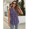 imageBlingfit Womens V Neck Guipure Lace Tank Tops Sleeveless Dressy Blouses Summer Casual SolidFloral Tunic ShirtsBblack Pink Floral