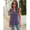 imageBlingfit Womens V Neck Guipure Lace Tank Tops Sleeveless Dressy Blouses Summer Casual SolidFloral Tunic ShirtsBblack Pink Floral