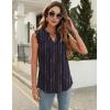 imageBlingfit Womens V Neck Guipure Lace Tank Tops Sleeveless Dressy Blouses Summer Casual SolidFloral Tunic ShirtsBblack Striped