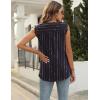 imageBlingfit Womens V Neck Guipure Lace Tank Tops Sleeveless Dressy Blouses Summer Casual SolidFloral Tunic ShirtsBblack Striped
