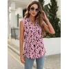 imageBlingfit Womens V Neck Guipure Lace Tank Tops Sleeveless Dressy Blouses Summer Casual SolidFloral Tunic ShirtsBpink Leopard