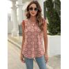 imageBlingfit Womens V Neck Guipure Lace Tank Tops Sleeveless Dressy Blouses Summer Casual SolidFloral Tunic ShirtsBred Plaid