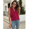 imageBlingfit Womens V Neck Guipure Lace Tank Tops Sleeveless Dressy Blouses Summer Casual SolidFloral Tunic ShirtsBwine Red Floral