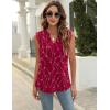 imageBlingfit Womens V Neck Guipure Lace Tank Tops Sleeveless Dressy Blouses Summer Casual SolidFloral Tunic ShirtsBwine Red Floral
