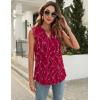 imageBlingfit Womens V Neck Guipure Lace Tank Tops Sleeveless Dressy Blouses Summer Casual SolidFloral Tunic ShirtsBwine Red Floral