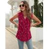 imageBlingfit Womens V Neck Guipure Lace Tank Tops Sleeveless Dressy Blouses Summer Casual SolidFloral Tunic ShirtsBwine Red Floral