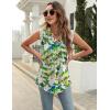 imageBlingfit Womens V Neck Guipure Lace Tank Tops Sleeveless Dressy Blouses Summer Casual SolidFloral Tunic ShirtsByellow Green Printed