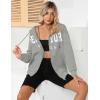 imageBlingfit Zip Up Hoodies for Women Oversized Y2K Velvet Sweatshirt Long Sleeve 2024 Fashion Hoodie Jacket with PocketAgrey