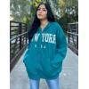 imageBlingfit Zip Up Hoodies for Women Oversized Y2K Velvet Sweatshirt Long Sleeve 2024 Fashion Hoodie Jacket with PocketApeacock Blue
