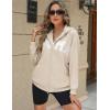 imageBlingfit Zip Up Hoodies for Women Oversized Y2K Velvet Sweatshirt Long Sleeve 2024 Fashion Hoodie Jacket with PocketBkhaki