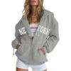 imageBlingfit Zip Up Hoodies for Women Oversized Y2K Velvet Sweatshirt Long Sleeve 2024 Fashion Hoodie Jacket with PocketAgrey