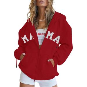 imageBlingfit Zip Up Hoodies for Women Oversized Y2K Velvet Sweatshirt Long Sleeve 2024 Fashion Hoodie Jacket with PocketBred
